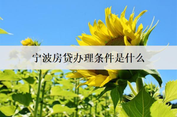 寧波房貸辦理?xiàng)l件是什么？有這些辦理?xiàng)l件