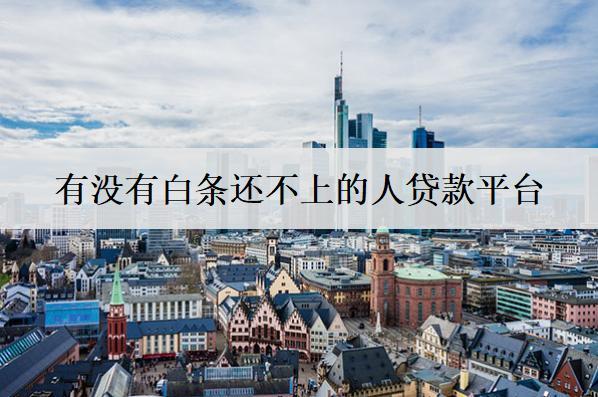 有沒有白條還不上的人貸款平臺？有這4個平臺
