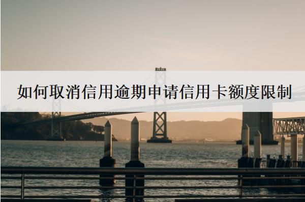 如何取消信用逾期申請(qǐng)信用卡額度限制？