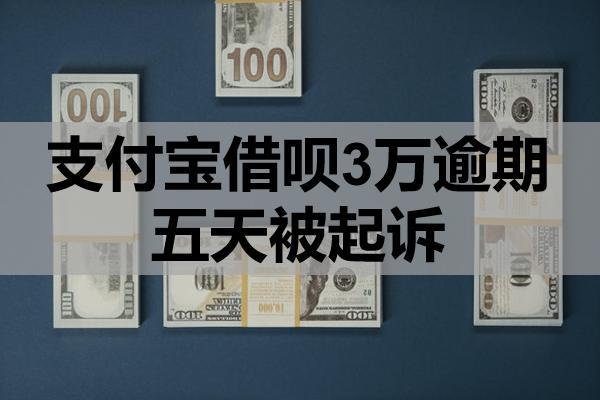 支付寶借唄3萬逾期五天被起訴可能嗎？起訴條件是什么？