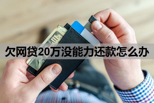 欠網(wǎng)貸20萬(wàn)沒(méi)能力還款怎么辦