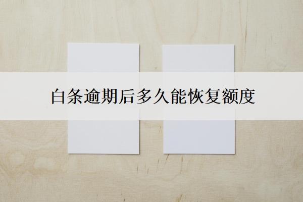 白條逾期后多久能恢復(fù)額度？逾期5天能補(bǔ)救嗎？